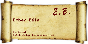Ember Béla névjegykártya